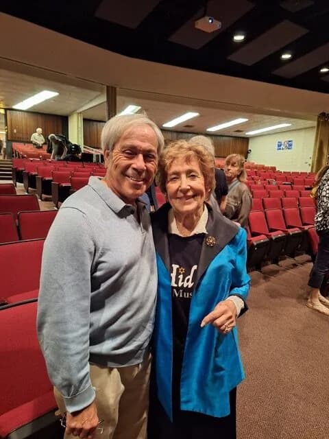 Philip Auerbach with author Ruth Hartz at a speaking event